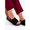 Dámske Sandále z eco semišu na platforme čierne migola / 3771 BLACK (Veľkosť 36)