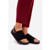 Dámske Sandále z eco semišu na platforme čierne migola / 3771 BLACK (Veľkosť 36)