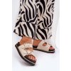 Dámske papuče na platforme z eko kože, béžové, LD-23 BEIGE