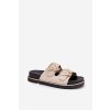 Dámske papuče na platforme z eko kože, béžové, LD-23 BEIGE