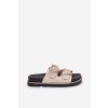 Dámske papuče na platforme z eko kože, béžové, LD-23 BEIGE