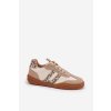 Dámské tenisky z z eko semišue s leopardím vzorem béžové Satylies (Veľkosť 36)