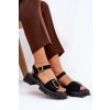 z eko semišu Sandále Dámske s remienkom čierne gofielle / 8068 BLACK (Veľkosť 36)