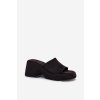 Dámske papuče z eko semišu na platforme a klinoch čiernej farby Afisal (Veľkosť 36)