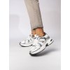 Strieborné dámske tenisky na šnúrovanie, textilné, kód WX-132