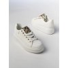 Dámske biele tenisky z eko kože s leopardím vzorom, kód 8131