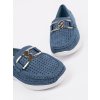 Modré dámske mokasíny na nízkej podrážke Goodin kod CCC -1- GD-FL6090J.BL (Veľkosť 38)