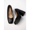 Dámske čierne lodičky z ekokože - MO45