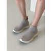 Dámske sivé textilné tenisky na bežný deň, pletené, ZK108