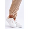 Dámske biele tenisky z ekokože na nízkom podpätku, kód 2245 WH/GOLD