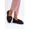 Dámske lakované mokasíny s mašľou laura messi 2786 čierne / 2786/600-300 (Veľkosť 36)