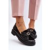 Dámske lakované mokasíny s mašľou laura messi 2786 čierne / 2786/600-300 (Veľkosť 36)