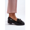 Dámske lakované mokasíny s mašľou laura messi 2786 čierne / 2786/600-300 (Veľkosť 36)