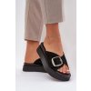 Dámske semišové papuče s remienkom na platforme čierne zazoo 3019 / 3019/028 (Veľkosť 36)