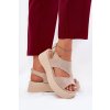Dámské Sandály Na Platformě z eko semišuové Béžové Karonia (Veľkosť 40)