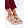Dámské Sandály Na Platformě z eko semišuové Béžové Karonia (Veľkosť 40)