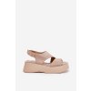 Dámské Sandály Na Platformě z eko semišuové Béžové Karonia (Veľkosť 40)