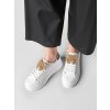 Biele dámske mokasíny z eko kože s motýlikom, kód YY-23