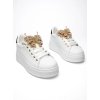 Biele dámske mokasíny z eko kože s motýlikom, kód YY-23