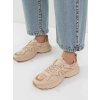 Dámske béžové mokasíny zošitkované, textilné, športový štýl, kód 23026