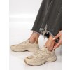 Dámske béžové mokasíny zošitkované, textilné, športový štýl, kód 23026