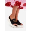 papuče Na Platformě A Klínu S Dekorací Černé Tanonea (Veľkosť 38)