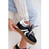 Dámske sneakersy na platforme s ozdobami čierne vinness / C3033 BLACK (Veľkosť 36)