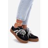 Dámske sneakersy na platforme s ozdobami čierne vinness / C3033 BLACK (Veľkosť 36)