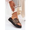 Čierne a béžové dámske papuče na platforme a klinčeku EKO semiš, MANO777 ZEBRE