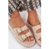 Dámské Sandały Na Platformě S Přezkami A Pletením Béžové Limme (Veľkosť 38)