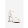 Dámské Sandály Na Podpatku A Platformě Eko Kůže Bílé Lomman (Veľkosť 40)