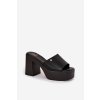 Dámské papuče Z Eko Kůže Na Podpatku A Platformě Černé Tamirella (Veľkosť 36)