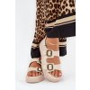 Dámske Sandále na platforme a klínu s prackami béžove genorre / MAN0888 BEIGE (Veľkosť 36)