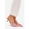 Šampánske dámske lodičky s otvorenou pätou z eko kože, GG-88-53 CHAMPAGNE