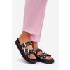 Dámské papuče S Přezkami Na Korek Podošve Černé Sercele (Veľkosť 36)