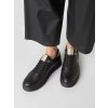 Dámske čierne mokasíny z eko kože, zlaté detaily, šnúrovanie, kód produktu 7-28