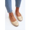 Klasické kožené zlaté baletky stacee / 9BL02-1029 GOLD (Veľkosť 36)
