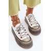 Biele dámske tenisky na platforme s prírodnou kožou NN2N4054