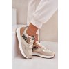 Dámske športové členkové topánky na platforme zebra béžove davinara / 88203 ZEBRA (Veľkosť 36)