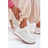 Biele dámske športové tenisky z eko kože na platforme LT230-7 WHITE