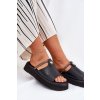 2099810 cierne damske kozene slapky na platforme s dekorativnym remienkom mk51 475 black