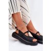 Kožené Elegantní Dámské Sandály S.Barski GR51-603 Černé (Veľkosť 36)