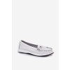Dámske kožené mokasíny s.barski lr51-673 biele / LR51-673 WHITE/NAVY (Veľkosť 36)