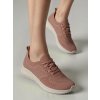 Ružové dámske mokasíny z textílie, šnúrované, športový a mestský štýl, LT33-23