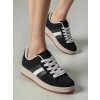 Dámske čierne šnúrované mokasíny z textilného materiálu, športový, mestský štýl, kód produktu LT33-35