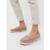 Ružové dámske mokasíny z eko zamszu na vsúvanie, štýl Smart Casual a Codzienny, kód produktu 77-522