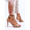 Módní sandály na vysokém podpatku Tmavě béžové Loressa (Veľkosť 41)