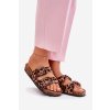 Dámské papuče S Průhledy Na Korek Podošva Leopardí Hnědé Sercele (Veľkosť 36)
