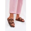 Dámské papuče S Průhledy Na Korek Podošva Leopardí Hnědé Sercele (Veľkosť 36)