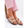 Dámské sandály s přezkami na korkové podrážce béžové Sercele (Veľkosť 37)